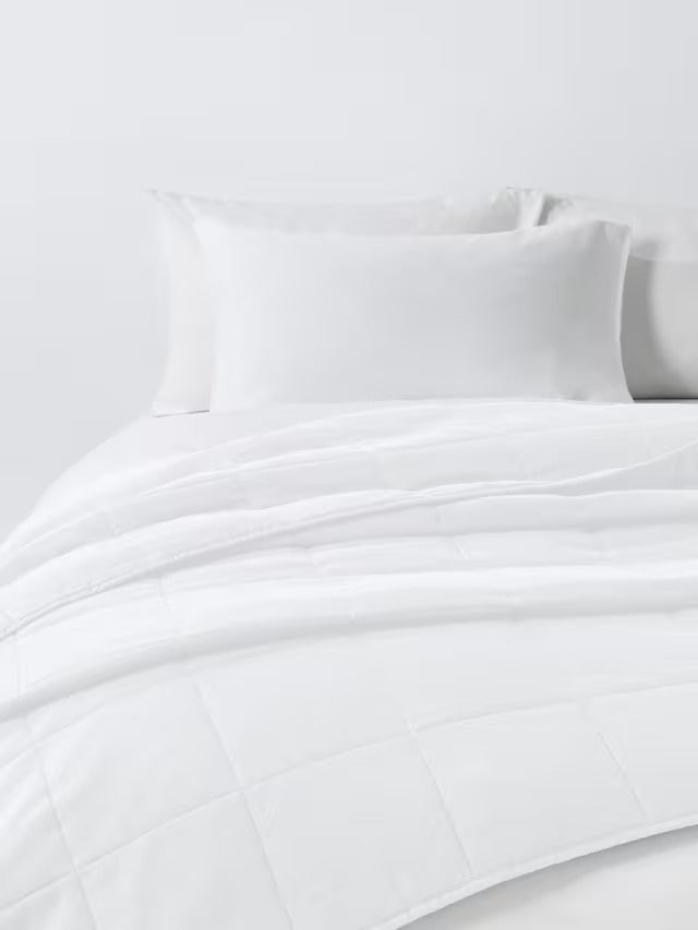 John Lewis Muslin Washed Quilted Reversible Bedspread 250 x 260cm - White