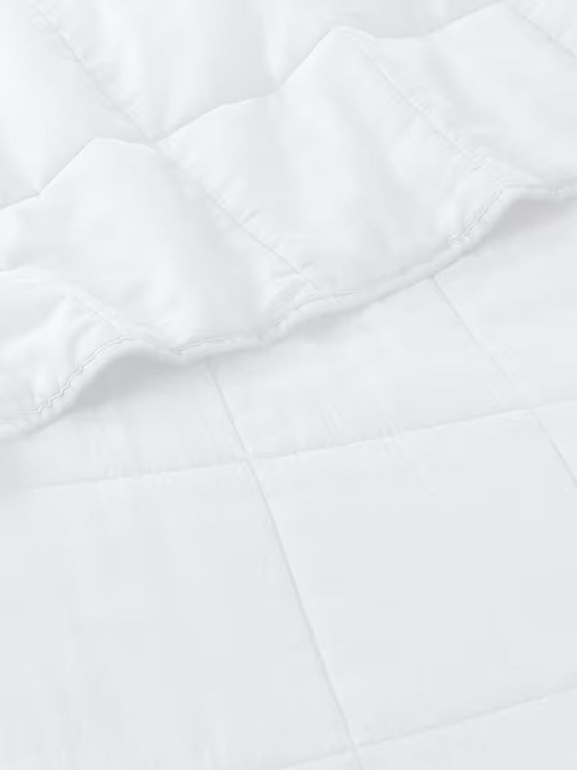 John Lewis Muslin Washed Quilted Reversible Bedspread 250 x 260cm - White