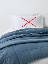John Lewis Muslin Washed Quilted Bedspread Throw 220 x 220cm - Bluestone