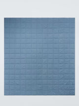 John Lewis Muslin Washed Quilted Bedspread Throw 220 x 220cm - Bluestone
