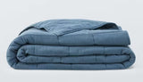 John Lewis Muslin Washed Quilted Bedspread Throw 220 x 220cm - Bluestone