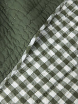 John Lewis Gingham 100% Cotton King Size Quilted Bedspread 220x220cm - Green