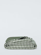 John Lewis Gingham 100% Cotton King Size Quilted Bedspread 220x220cm - Green