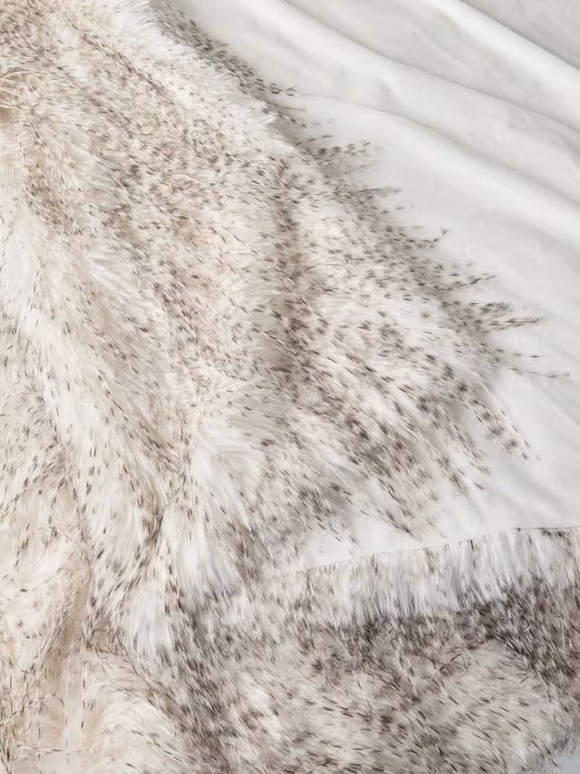 John Lewis Ostrich Faux Fur Warm and Soft Throw - White/Multi - 200 x 150cm