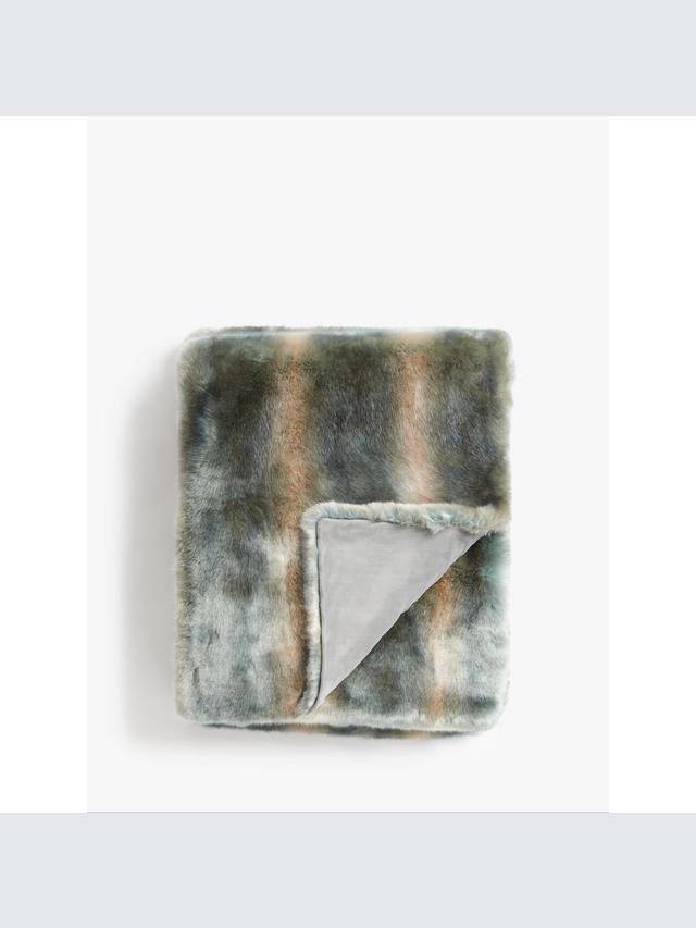 John Lewis Faux Fur Polyester Bedspread Throw - Tourmaline - W150 x D200cm