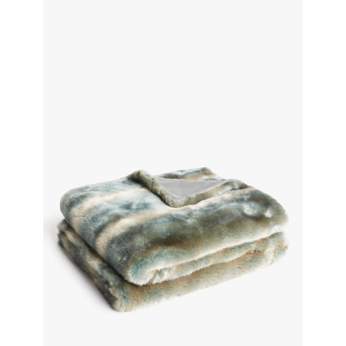 John Lewis Faux Fur Polyester Bedspread Throw - Tourmaline - W150 x D200cm