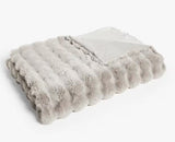 John Lewis Wave Super Soft Faux Fur Decorative Throw 200 x 150cm - Mocha