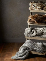 John Lewis Faux Fur Bedspread Throw Washable - Ombre Mocha - 150 x 120 cm