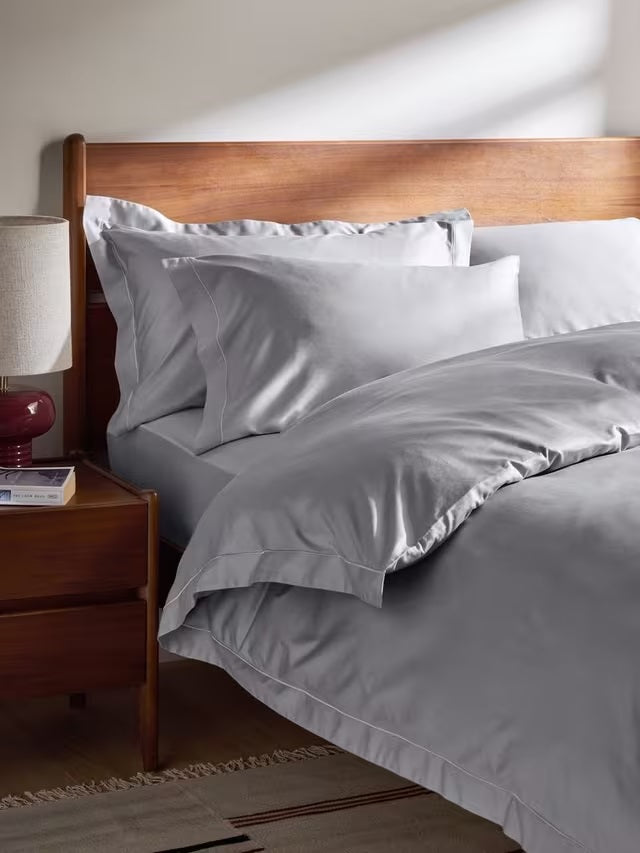 John Lewis Soft & Silky Egyptian Cotton Super King Duvet Cover - Cool Grey - Kazoop 