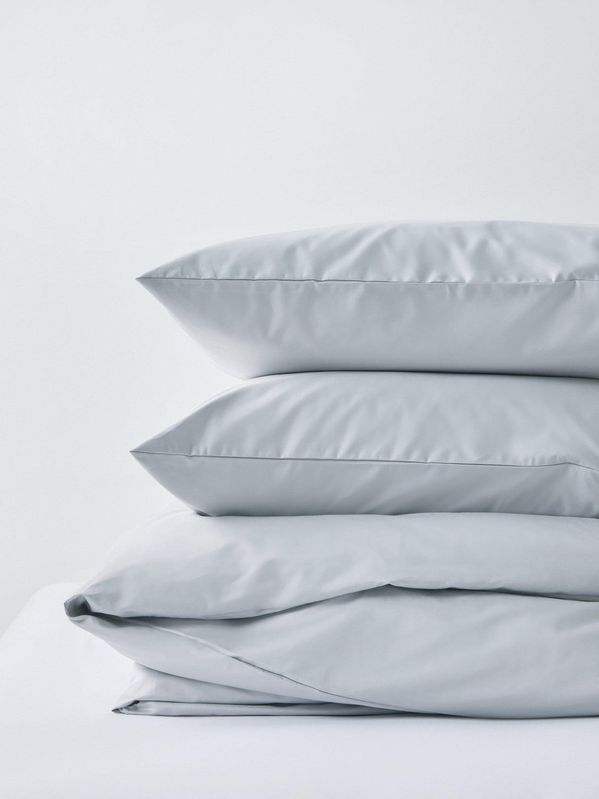 John Lewis Egyptian Cotton Sateen 600 Thread Count King Duvet Cover Mid Grey