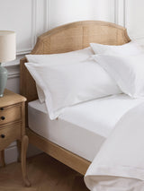 John Lewis Cotton Sateen 600TC White Extra Deep Fitted Sheet - Super King