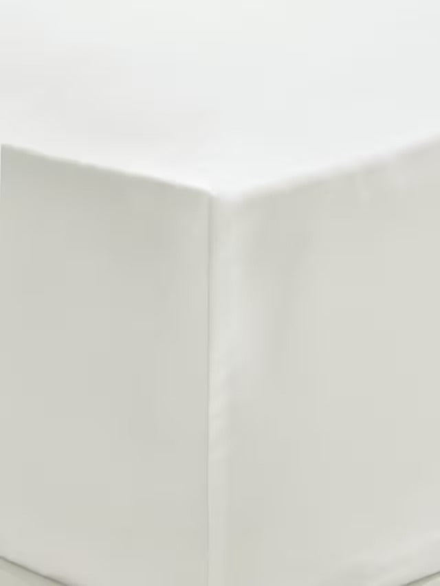 John Lewis 600TC Egyptian Cotton Sateen Deep Fitted Sheet Super King - White