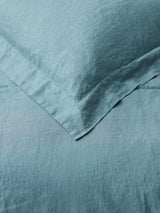 John Lewis Washed Linen Breathable Duvet Cover - Double Size - Nordic Blue