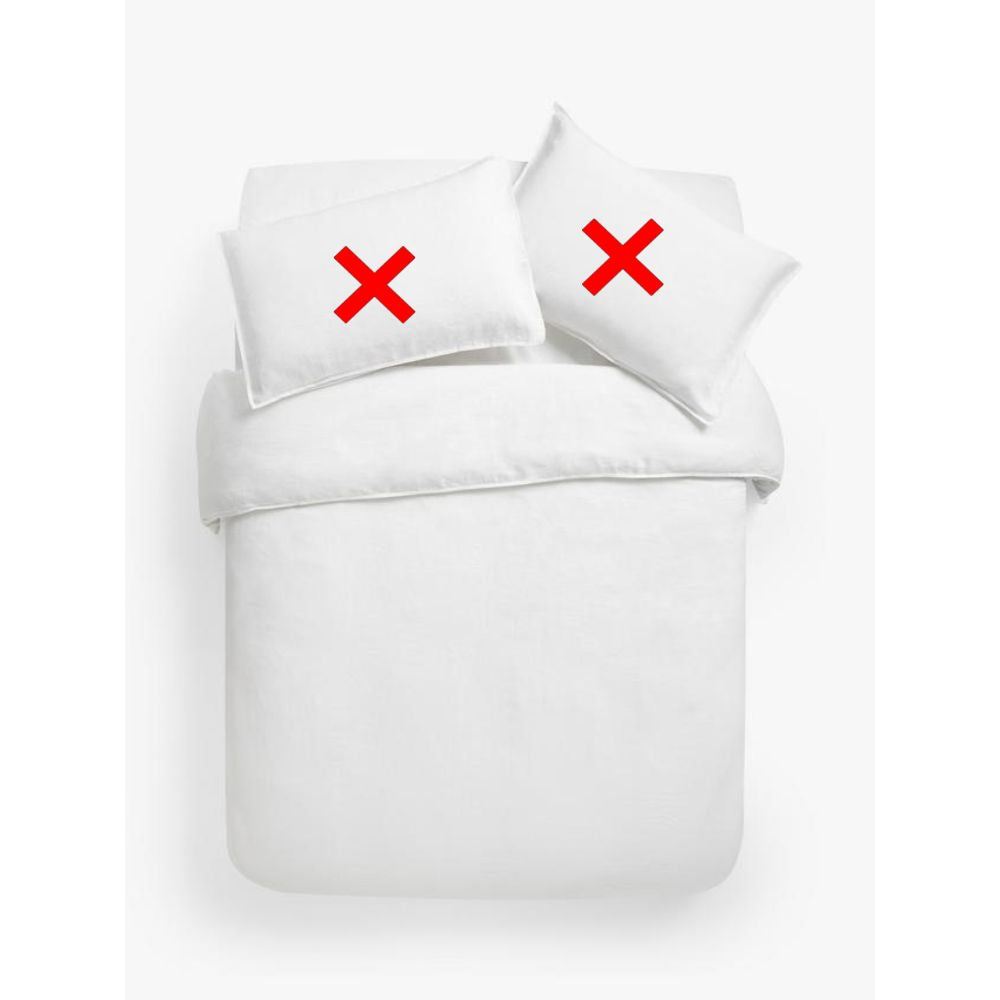 John Lewis Non Reversible Washed Linen Double Duvet Cover - Oyster White
