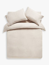 John Lewis Washed Linen Plain Classic Breathable Double Duvet Cover Natural