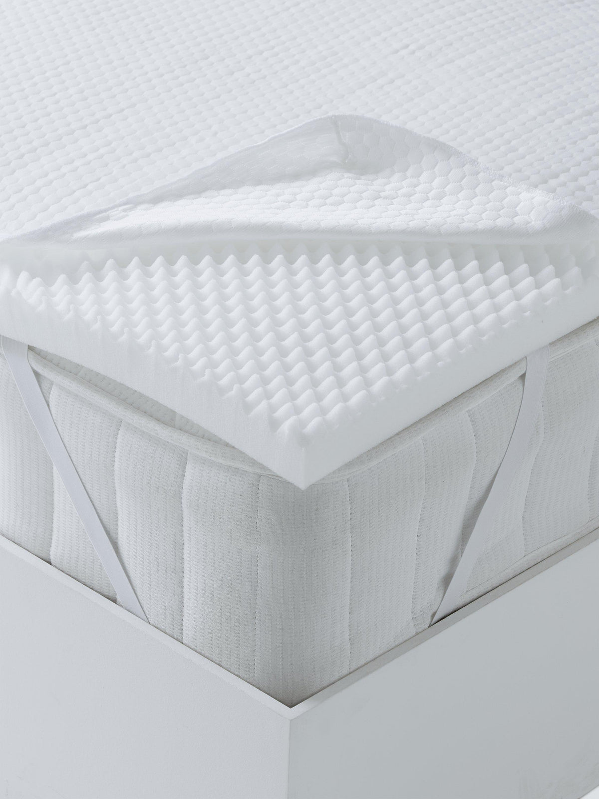 John Lewis Aurora 5-Zone Foam Mattress Topper Super King 180 x 200cm - White