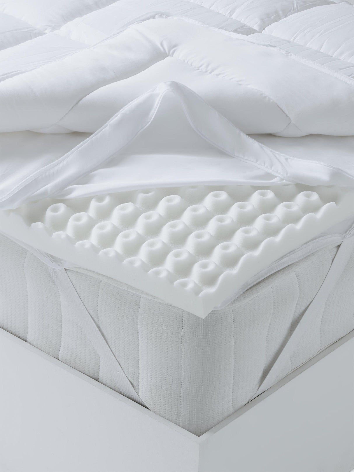 John Lewis Specialist Support Ultimate Dual Layer Topper - Double - White