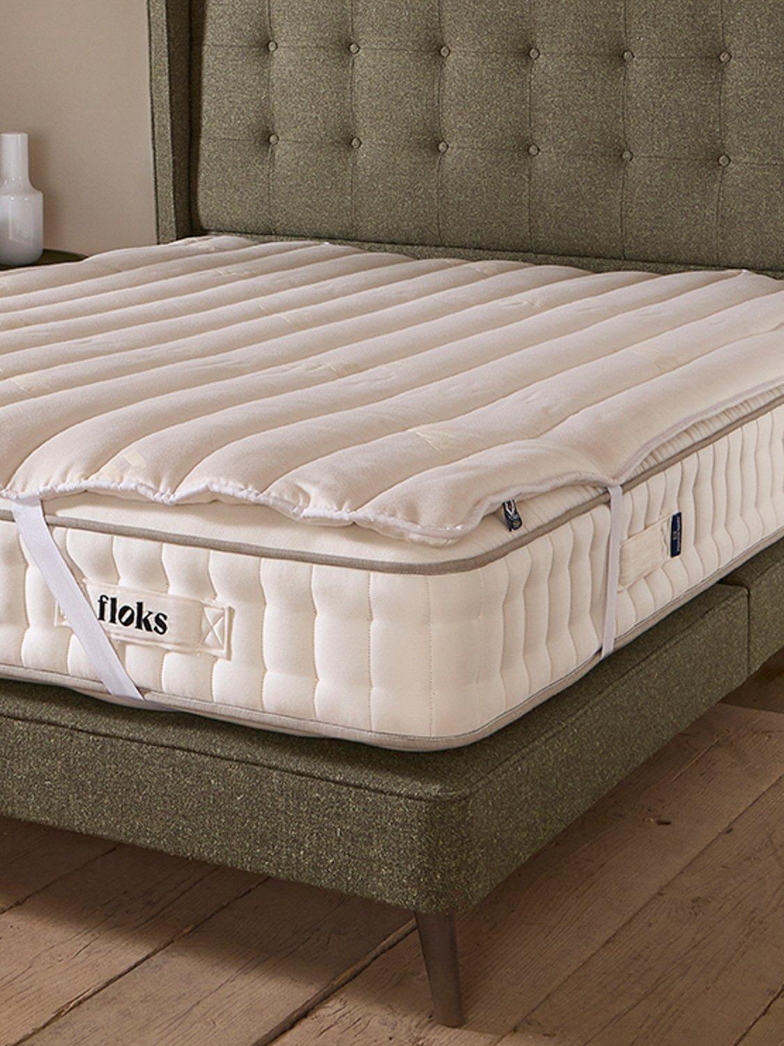 Floks Luxury Deep Wool Mattress Topper - Natural - Super King 200 x 180cm