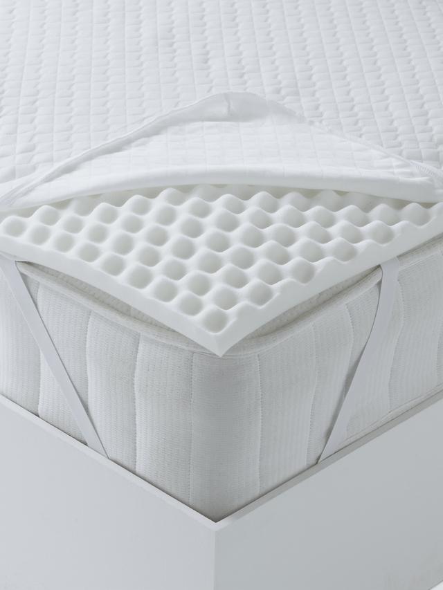 John Lewis Specialist 3-Zone Memory Foam Mattress Topper Double Size - White