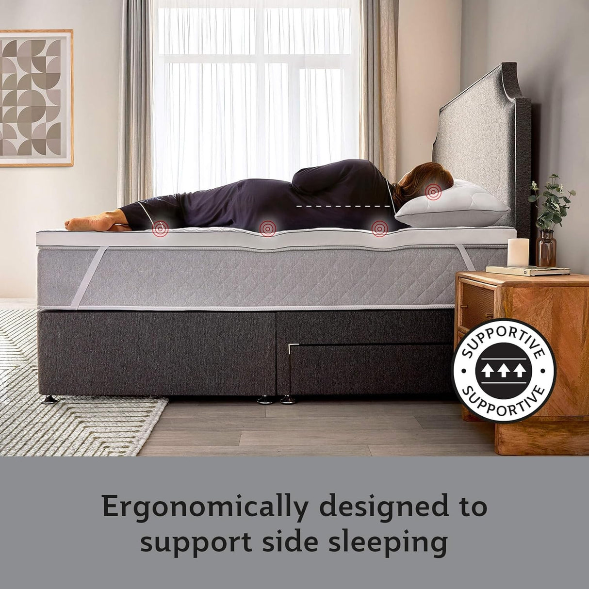 Sealy Side Sleeper Memory Foam Mattress Topper - White - 150 x 200cm King