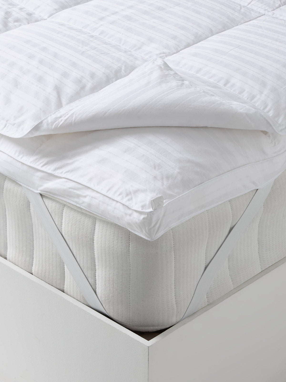 John Lewis Muscovy Duck Down 320TC Dual Layer Single Mattress Topper - White