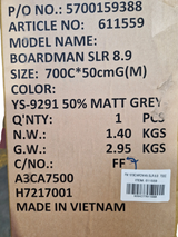 Boardman SLR 8.9 Unisex Carbon Firbre Bike Frame - Matt Grey - Medium 50cm