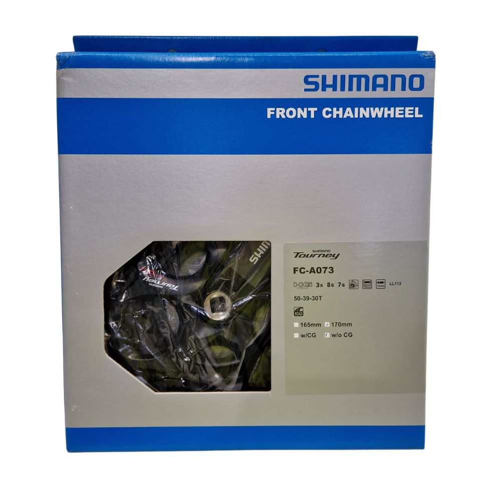 Shimano Tourney FC-A073 7/8 Speed Triple Chainset 50/39/30T 170mm - Black