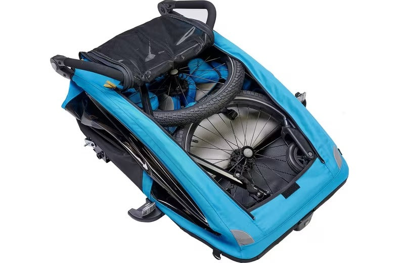 Halfords Advanced Double Bike Adjustable Foldable Trailer - 19kg - Blue