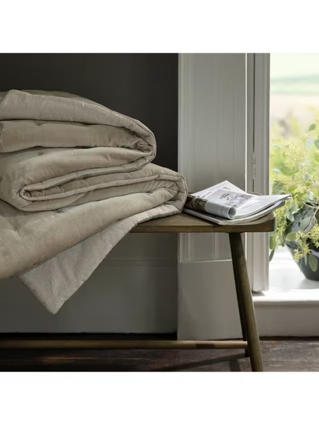 Christy Jaipur Cotton Soft Velvet Home Decor Throw 140 x 200cm - Hazelnut