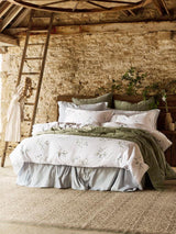 Christy Forget-Me-Not King Duvet Cover Set Cotton Sateen Floral 200TC - Blue