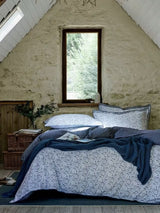 Christy Ditsy Gingham Woodland Cotton Duvet Cover Set - Blue - Super King