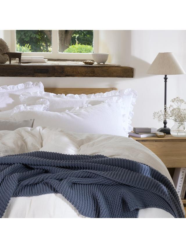 Christy Organic Retreat Ruffle 200TC Super King Cotton Duvet Set - White