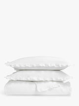 Christy Organic Retreat Ruffle 200TC Super King Cotton Duvet Set - White