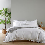 Christy Organic Retreat Ruffle 200TC Super King Cotton Duvet Set - White