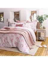 Christy Laundered Cotton Casual Soft Quilted Throw 200 x 220 cm - Pink