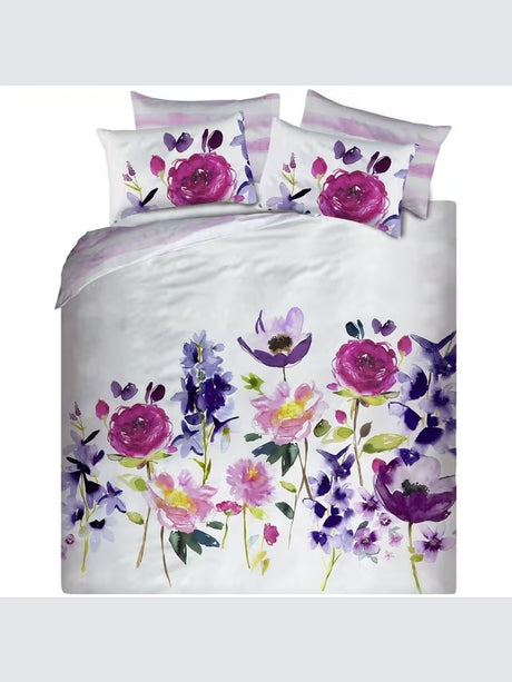 bluebellgray Taransay Floral Cotton Duvet Cover Set - Multicoloured - Double