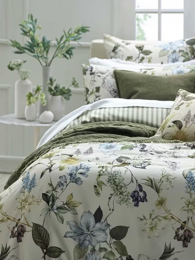 MM Linen Sanctuary Floral Cotton Duvet Cover Set - Multicoloured - King Size