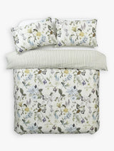 MM Linen Sanctuary Floral Cotton Duvet Cover Set - Green/Ivory - Super King