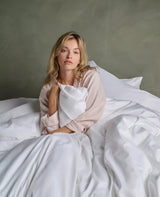 Bedfolk Luxe Cotton Sateen Bedding Duvet Cover - Snow White - King Size