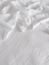 Bedfolk 100% Linen Bedroom Plain Deep Fit King Size Fitted Bed Sheet - Snow