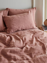 Bedfolk 100% Linen Plain Unlined Double Duvet Cover - 200 x 200cm - Rust