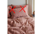 Bedfolk 100% Linen Plain Unlined Double Duvet Cover - 200 x 200cm - Rust