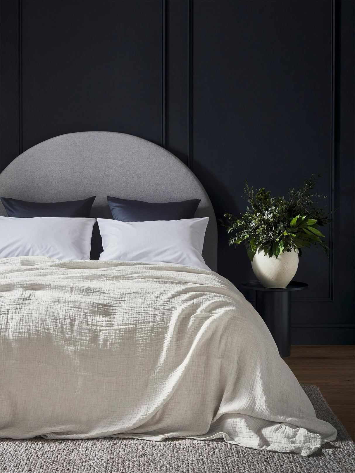Bedfolk Crinkle-Textured And Mellow Linen & Cotton Throw 250 x 175cm - Clay