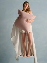 Bedfolk Crinkle-Textured And Mellow Linen & Cotton Throw 250 x 175cm - Clay