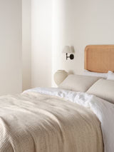 Bedfolk Dream Luxurious Soft Cotton Speckled Throw - Natural - 250 x 175 cm