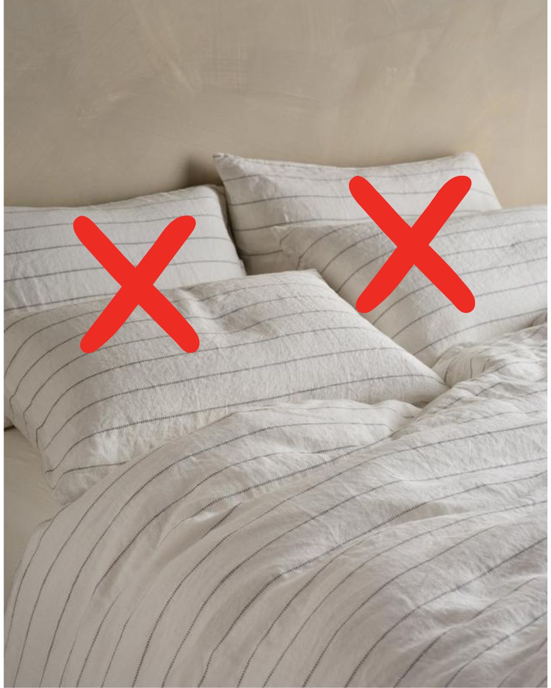 Bedfolk 100% Linen Stripe Super King Duvet Cover - 260 x 220cm - White/Grey