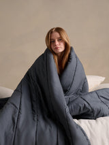 Bedfolk Relaxed Reversible Cotton Quilted Bedspread Double 220 x 230cm - Sea