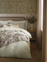 Laura Ashley Elmdon Reversible Duvet Cover Set - Super King 260 x 220cm Sage