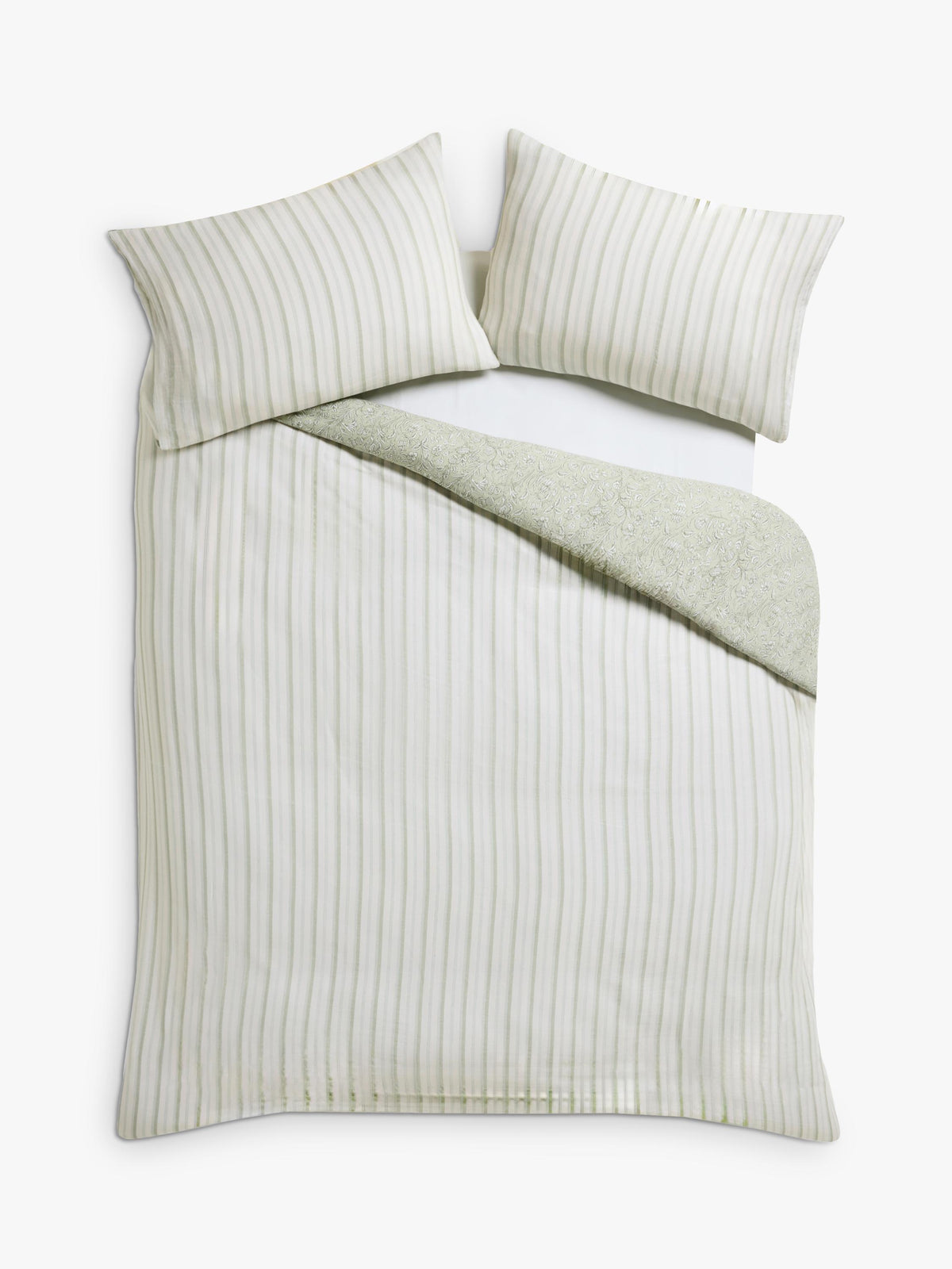 Laura Ashley Elmdon Reversible Duvet Cover Set - Super King 260 x 220cm Sage