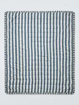 John Lewis x Sanderson Pinetum Quilted Frilled Bedspread 200 x 220cm - Blue